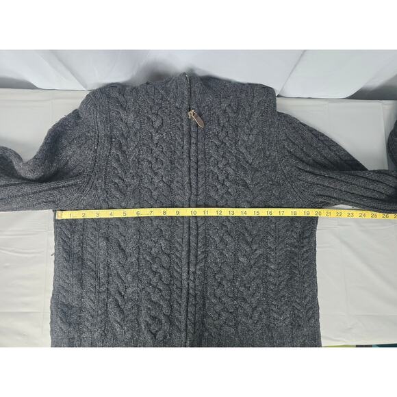 VINTAGE VALERIE STEVENS WOOL WOMANS CABLE KNIT  SWEATER TURTLENECK LARGE ZIPPER - Picture 12 of 14